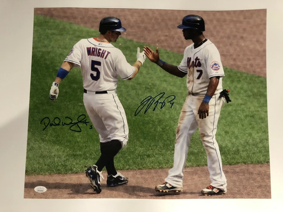 大卫·赖特和何塞·雷耶斯双重亲笔签名 16x20 照片 (JSA) — 第 1/1 张图片