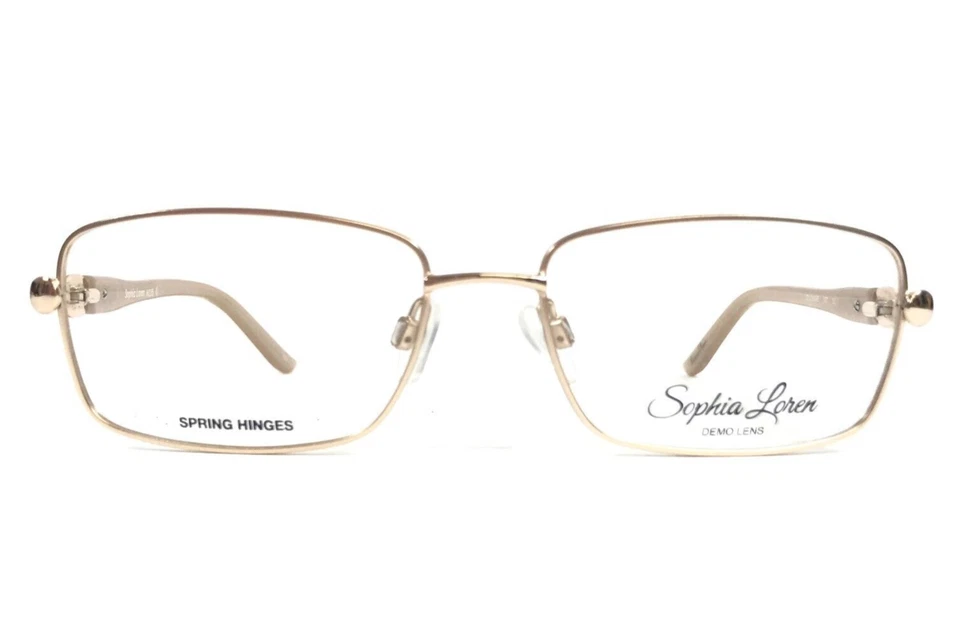 Marcos de gafas Sophia Loren M235 057 cristales rectangulares dorados desnudos 53-16-135 Foto 1 de 4
