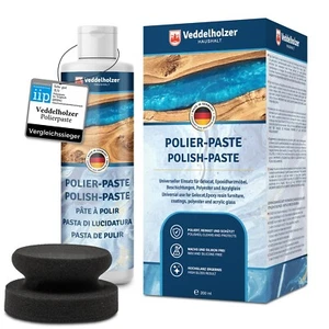 200 ml Profi Polierpaste + Polierschwamm für Epoxidharz Möbel Tisch, Acrylglas - Bild 1 von 7
