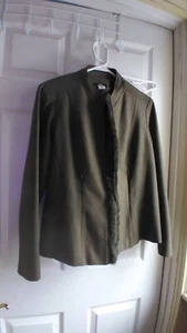 JEX COLLECTION Size 44 lined jacket Green Wool NEW w/o tag Made in Canada - Picture 1 of 13