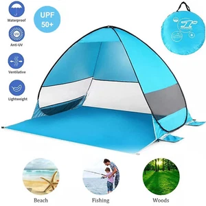 Pop Up Portable Beach Canopy Sun Shade Shelter Outdoor Camping Fishing Tent Mesh - Picture 1 of 15