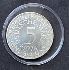 Collectible 5 Deutsche Mark 1974 J, last vintage silver eagle