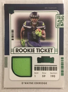 2021 Contenders Dwayne Eskridge Green Rookie Ticket Patch Card - Picture 1 of 2