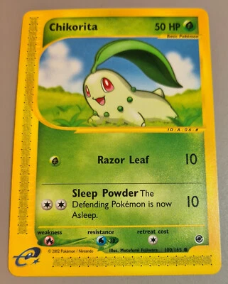 Chikorita # 100/165 Common Expedition Base-Set 2002 EN Near Mint to Mint Vintage - Bild 1 von 3