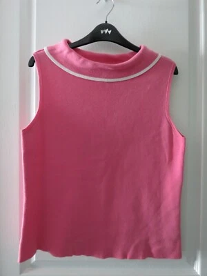 Hampshire Studio Cotton Designer Pink Pullover Tank Sweater w/ Cowl Neck PXL - Image 1 of 4