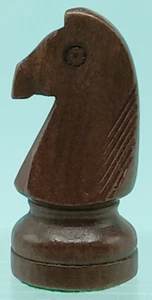 Wooden Chess Piece Dk Brown Knight 2.5" Wood Replacement Part Green Felt Bottom - Picture 1 of 7