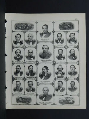 Mapa, Hombres Importantes de Illinois/Casa de Negocios de AH Dieckmann 1876, L26 #69 Foto 1 de 2