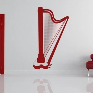 Pegatina de arte de pared instrumento de cuerda musical de arpa (AS10166) - Imagen 1 de 2