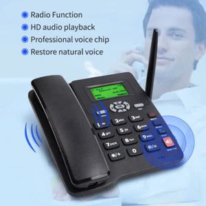 Téléphone de bureau sans fil GSM 850/900/1800/1900 MHz double carte SIM 2G fixe N7X4 - Photo 1/12