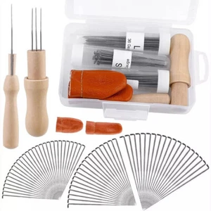 74Pcs Filznadeln Set für Anfänger 3 Größen Filzen Nadeln Nadelfilz mit Holzgriff - Bild 1 von 7