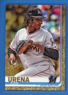 2019 Topps Series 1 GOLD Parallel #20 Jose Urena Miami Marlins #/2019 - Image 1 of 2