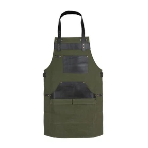 Working Apron Black Canvas Apron Unisex BBQ and Bakers Apron Cook Apron Gift him - Picture 1 of 14