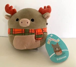 NWT Squishmallow 5” PATTERSON The Moose Plaid Scarf 2023 Fall Harvest Squad - Picture 1 of 4