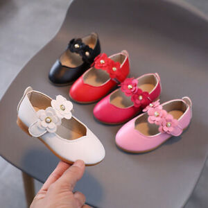 Baby Girls Dress Soft Flats Mary Jane Leather Kids Princess Shoes Wedding Party