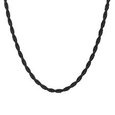 Men Women 2.5/3mm Stainless Steel Twisted Rope Chain Necklace 16"/18"/20"