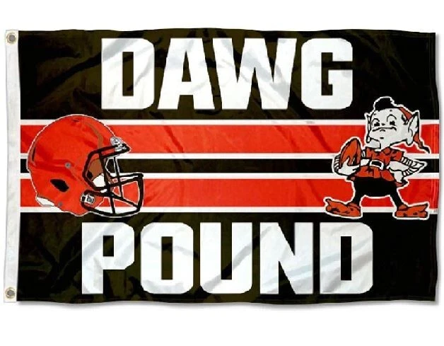 Cleveland Browns Dawg Libra 3X5 Bandera Hombre Cueva 3 x 5. Foto 1 de 1