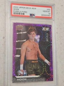 AEW 2022 Upper Deck Wrestling Card HOOK Rookie Purple Pyro /199 PSA 10 RC WWE SP - Picture 1 of 2