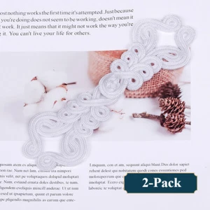2-Pack Large Chinese Knot Frog Buttons Embroidery Fastener Closure DIY Sew Craft - Picture 1 of 12