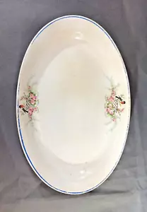 RARE Homer Laughlin Antique Bluebird Lattice Empress Platter Oval Serving Dish - Picture 1 of 12