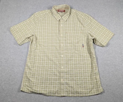 Simms Men Shirt XL Tartan Plaid Short Sleeve Button Up Collared Fishing Outdoor - Image 1 of 4