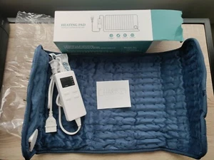 Electric Heating Pad 12'' x 24" for Cramps and Pain Relief, Moist & Dry (Blue) - Picture 1 of 2