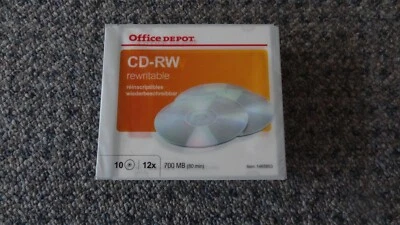 BRAND NEW / UNOPENED   -  10 x CD-RW rewritable discs (12X / 700mb / 80 mins) - Image 1 of 4