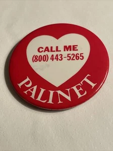 Vintage Palinet U.S. library networks Pin Button Call Me Red White Heart R101 - Picture 1 of 5