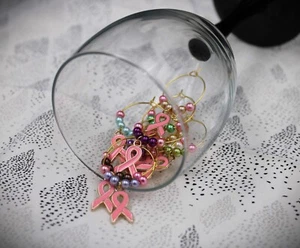 Pink Ribbon Krebshilfe - Elegante Getränkemarker für Wohltätigkeitsveranstaltungen & Geschenke - Bild 1 von 6