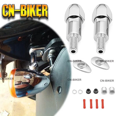Montaje de reubicación de luz de señal de giro trasera cromada CNC para Harley Softail estándar Foto 1 de 4
