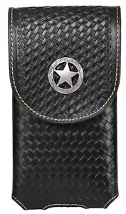 7" LONESTAR WESTERN LEATHER POUCH BELT LOOP CELL PHONE HOLSTER CASE UNIVERSAL - Picture 1 of 44