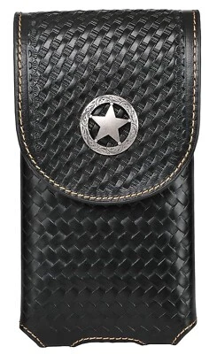 7" LONESTAR WESTERN LEATHER POUCH BELT LOOP CELL PHONE HOLSTER CASE UNIVERSAL - Image 1 of 4