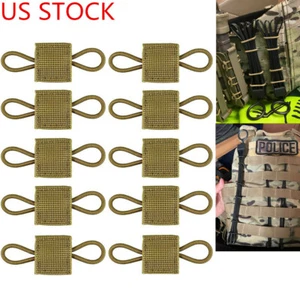 10Pcs Molle Elastic PTT Retainer Ribbon Buckle Antenna Cable for Vest Backpack - Picture 1 of 15
