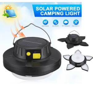 Solar Light Powered LED Camping Lantern USB Rechargeable Camping Hiking - Picture 1 of 15