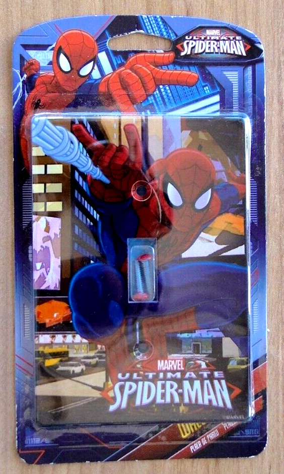 Marvel Ultimate ЧЕЛОВЕК-ПАУК настенная пластина одиночный переключатель крышка пластина новый в упаковке. - Изображение 1 из 1