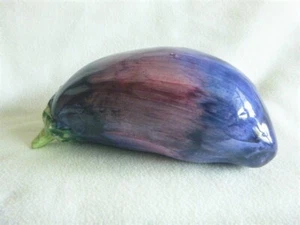 Murano Style Glass Eggplant and Lemon 1990s - Picture 1 of 4