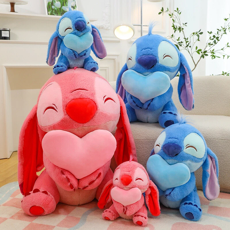 Stitch Hug Heart Plush Doll Soft Toy Valentine's Day Kid's Birthday Gift 45cm - Image 1 of 4