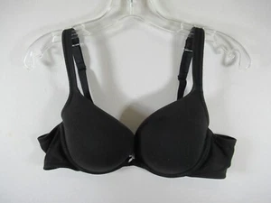 Cacique Boost Plunge Bra 42B Black Underwire Cotton Blend - Picture 1 of 9