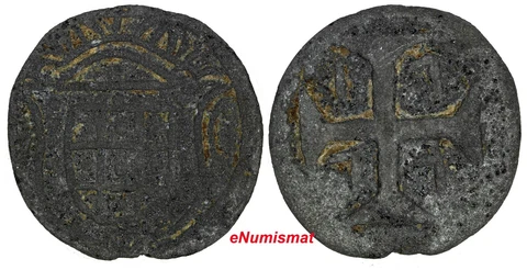 India-Portuguese DIU José I Tin 1777 20 Bazarucos Maltese cross12,28g.KM# 36(15) Cover