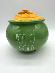 Rae Dunn St. Patrick's Day Green Pot O Goldmünze Keramik Keramik Fußkessel - Bild 1 von 11