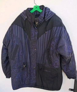 Winlit Women's Black Purple Jacket 2XL Special Edition Hood Pockets Colorful Fun - Picture 1 of 13