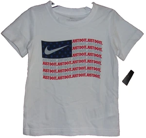 Nike Boy's "AMERICAN FLAG" WhiteT-Shirt Size: 4 Style #86E957 NWT - Picture 1 of 3