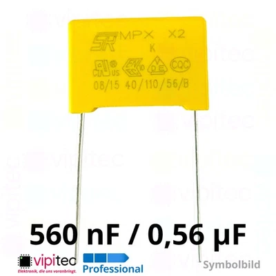 SR PASSIVES 560nF X2 MKP Entstörkondensator ±10% 0,56uF µF 310V 18x16x10 RM15 mm Kondensator