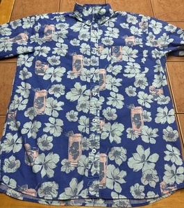 Southern Proper Mens Button Down Shirt Sz Small Blue Tropical Print Hawaiian - Picture 1 of 7