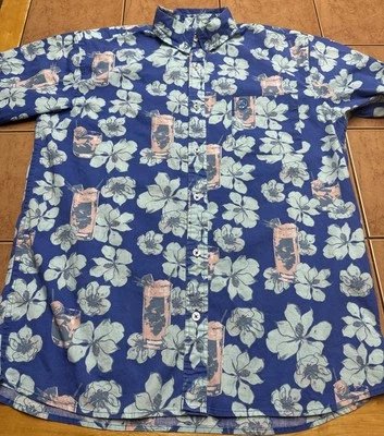 Southern Proper Mens Button Down Shirt Sz Small Blue Tropical Print Hawaiian - Image 1 of 4