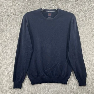 Boggi Milano Sweater Mens Medium Navy Blue 100% Cashmere Crew Neck Pullover * - Picture 1 of 12