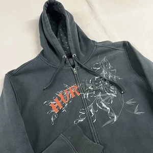 Vintage Y2K Hurley Full-Zip Black Hoodie Sz 2XL Baggy - Picture 1 of 11