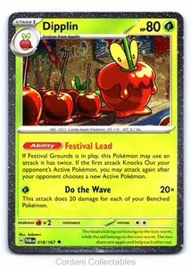 Dipplin 018/167 - Twilight Masquerade - Cosmos Holo Pokemon Card - Near Mint - Picture 1 of 2