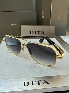 DITA KUDRU DTS436-A-01 Sunglasses Yellow Gold Antique Silver Gray Gradient Lens - Picture 1 of 8