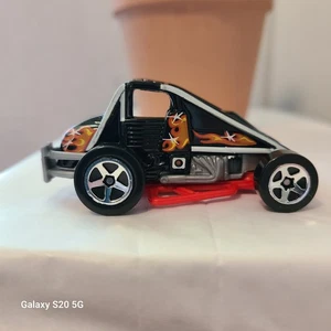 Hot Wheels Slideout Black Red Flames Race Car 1996 Diecast Toy Vehicle - Picture 1 of 6