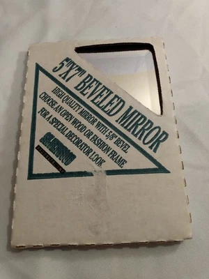 Vintage Beveled Glass Mirror 5/8 Bevel New Old Stock Sealed Silver Wood Products - Image 1 of 3
